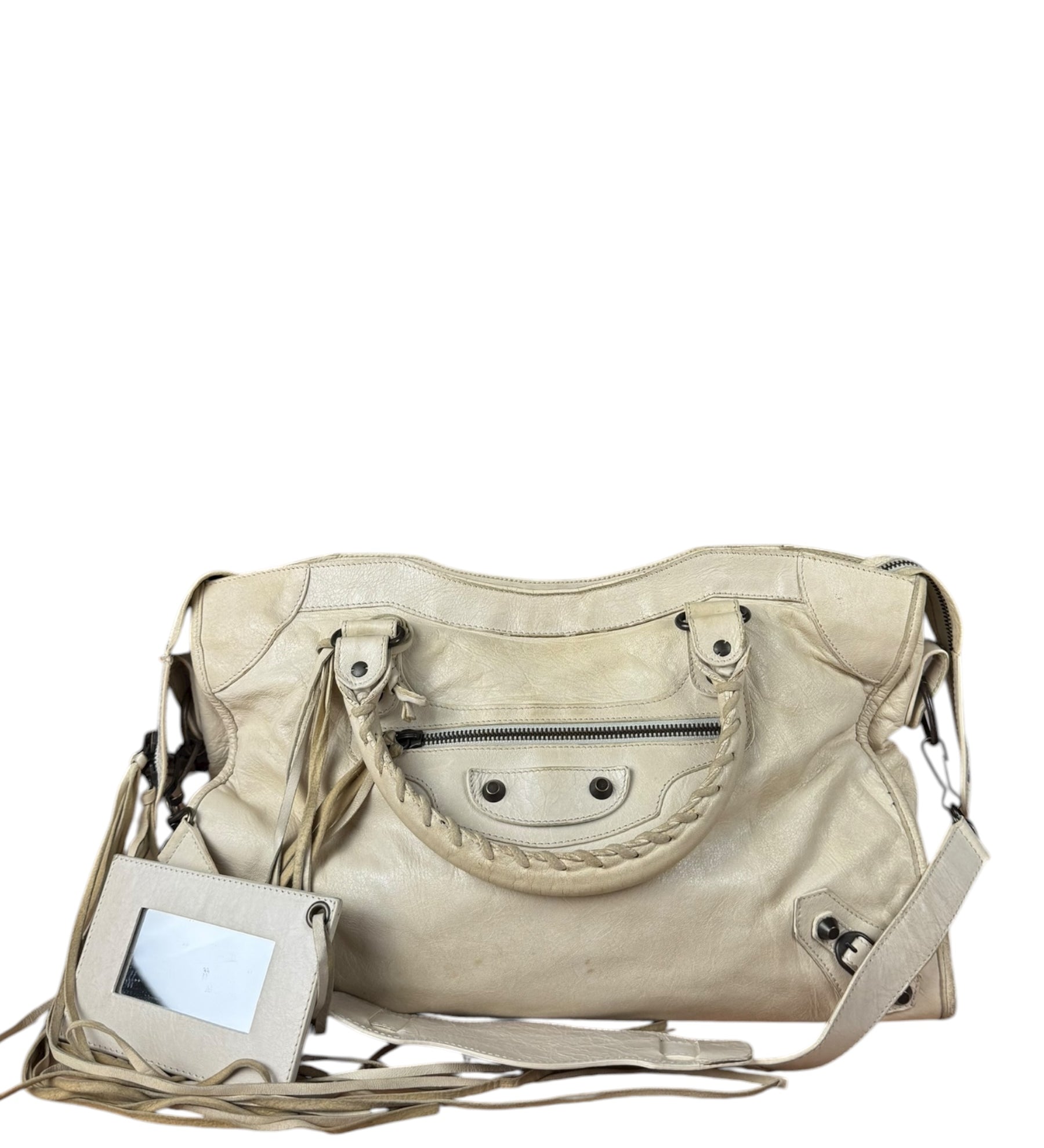 Balenciaga Ivory Leather Classic City Bag