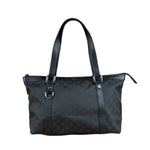 Gucci Black Leather Trim GG Canvas Abbey Zip Tote Bag