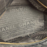 Chanel Black Leather Chocolate Bar Square-Stitched Bowler Shoulder Bag 2005