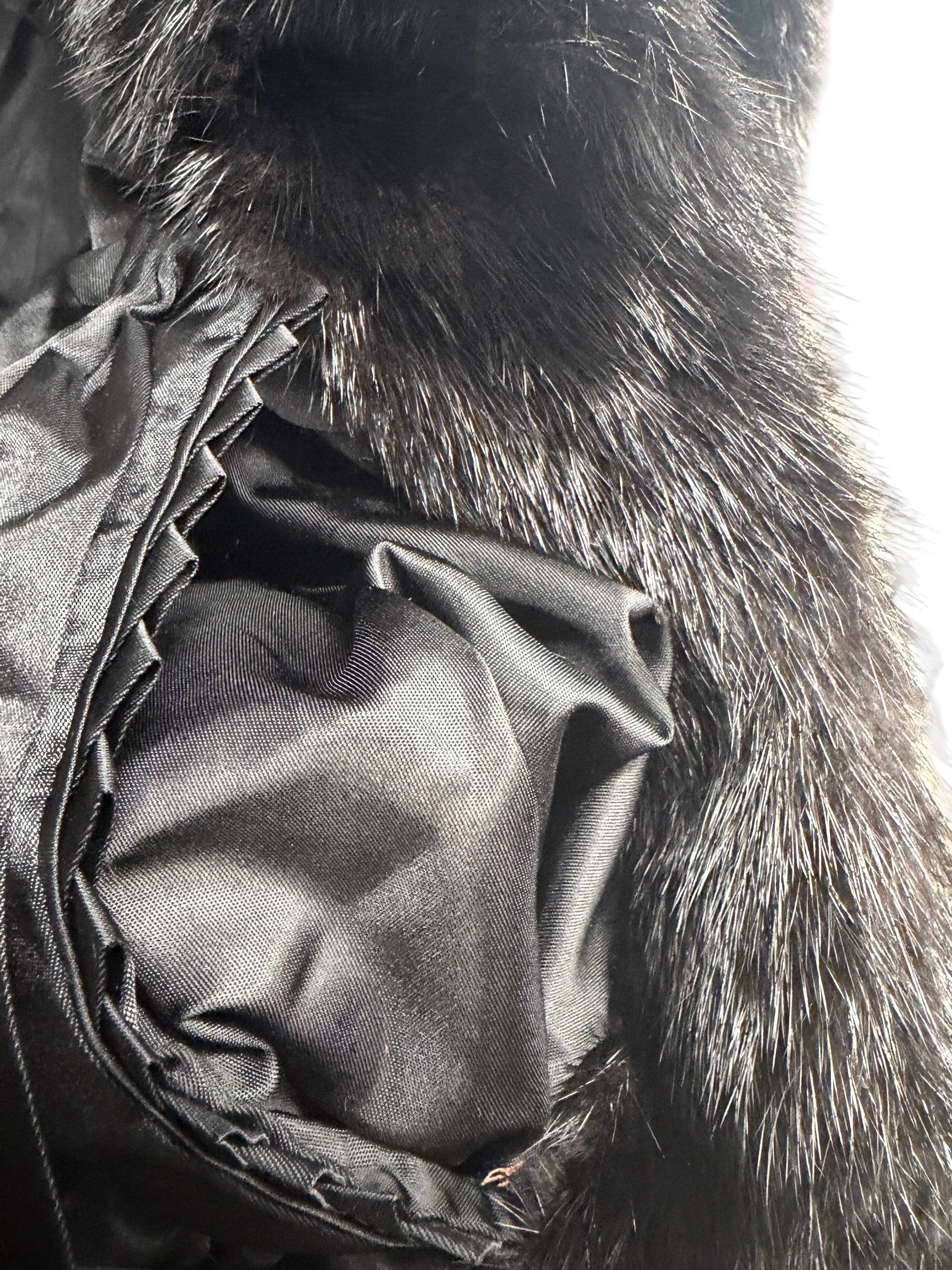 Vintage Saga Ranched Mink Black Fur Coat