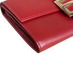 Fendi Red Leather Long Wallet