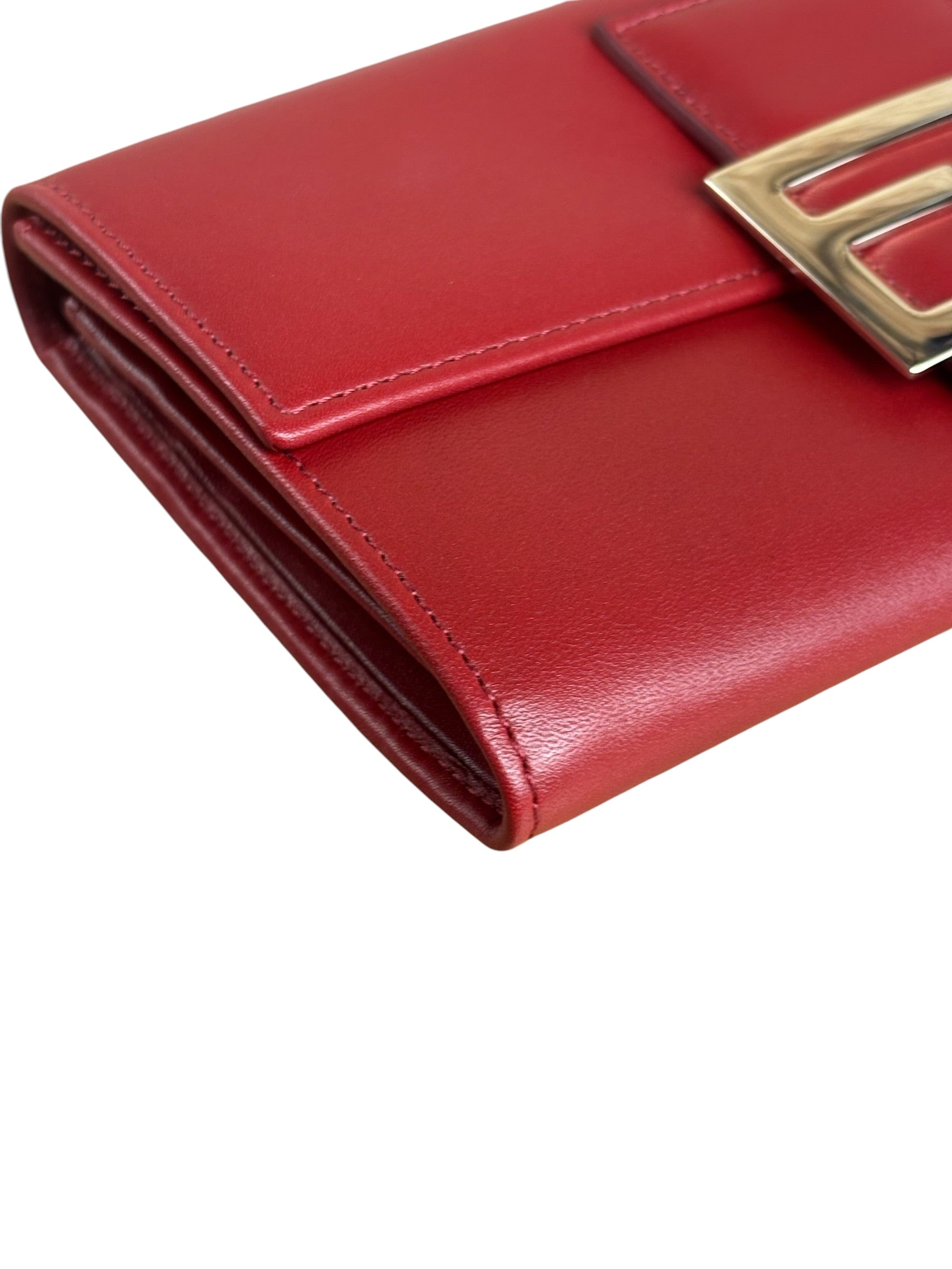 Fendi Red Leather Long Wallet