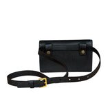 Christian Dior Black Grained Leather Saddle Belt Bag