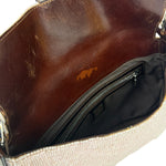 Fendi Leather-Trimmed Beaded Baguette Light Pink
