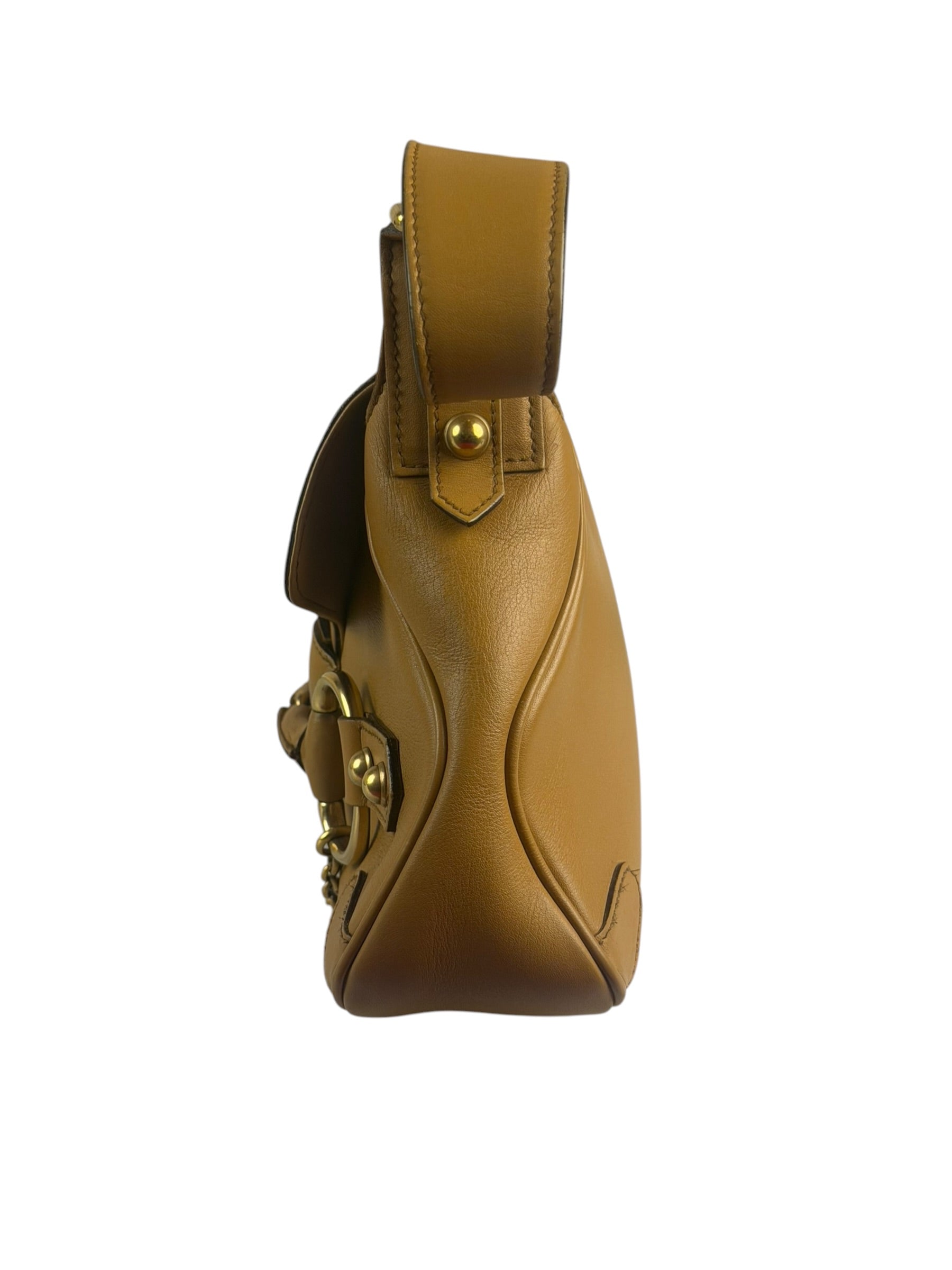 Gucci Vintage Camel Horsebit Shoulder Bag