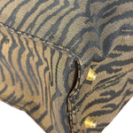 Fendi Vintage Brown Tiger Print Canvas Tote Bag