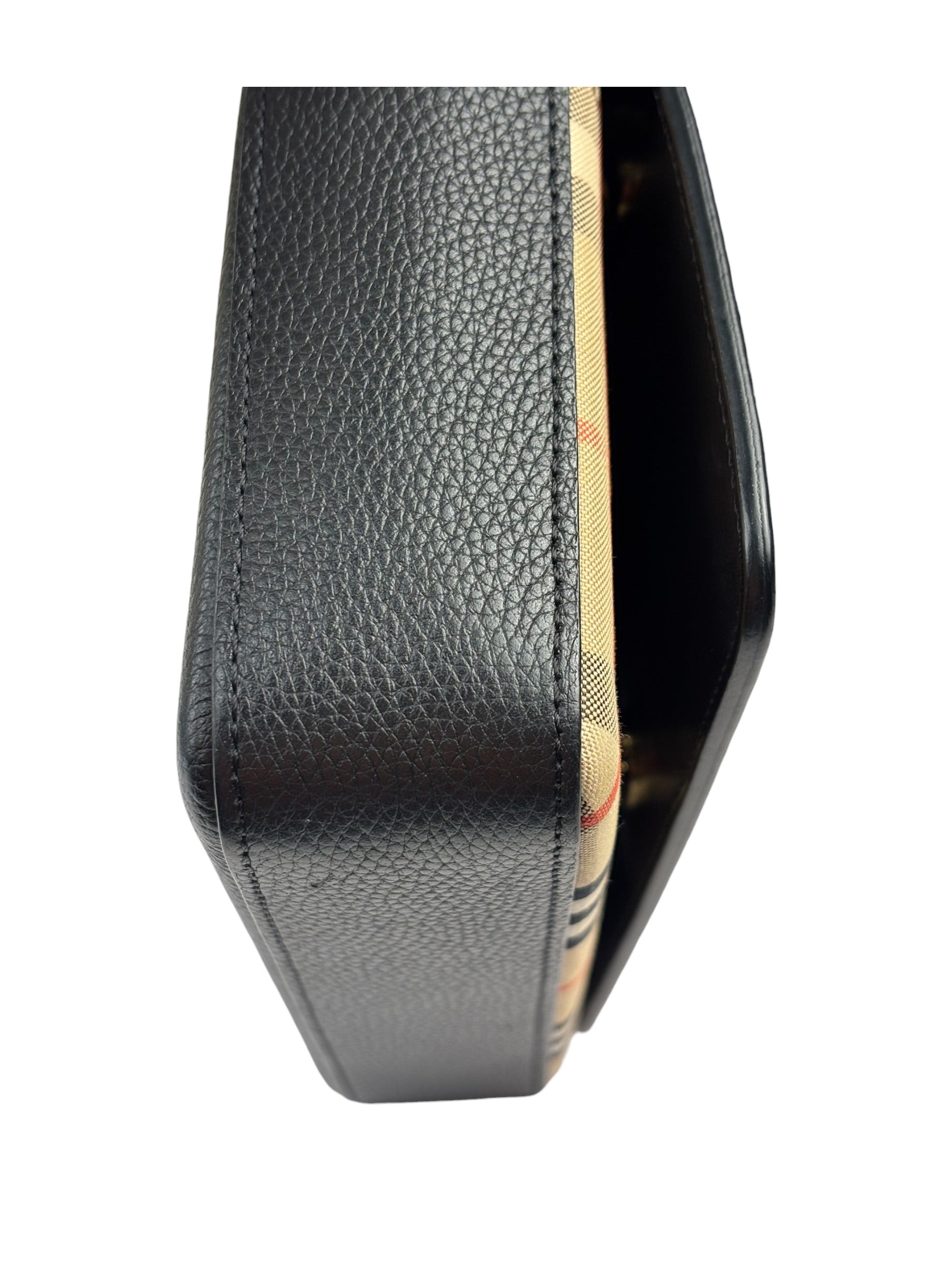 Burberry Black Leather Trim House Hampshire Crossbody