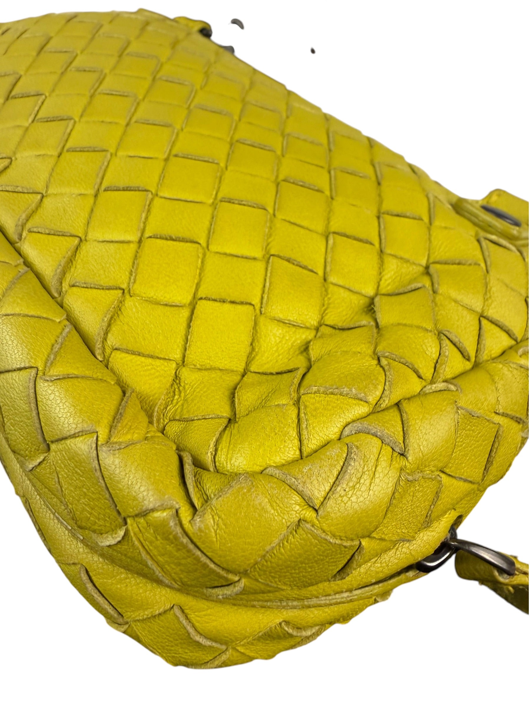 Bottega Veneta Olimpia Yellow Intrecciato Mini Chain Flap Crossbody