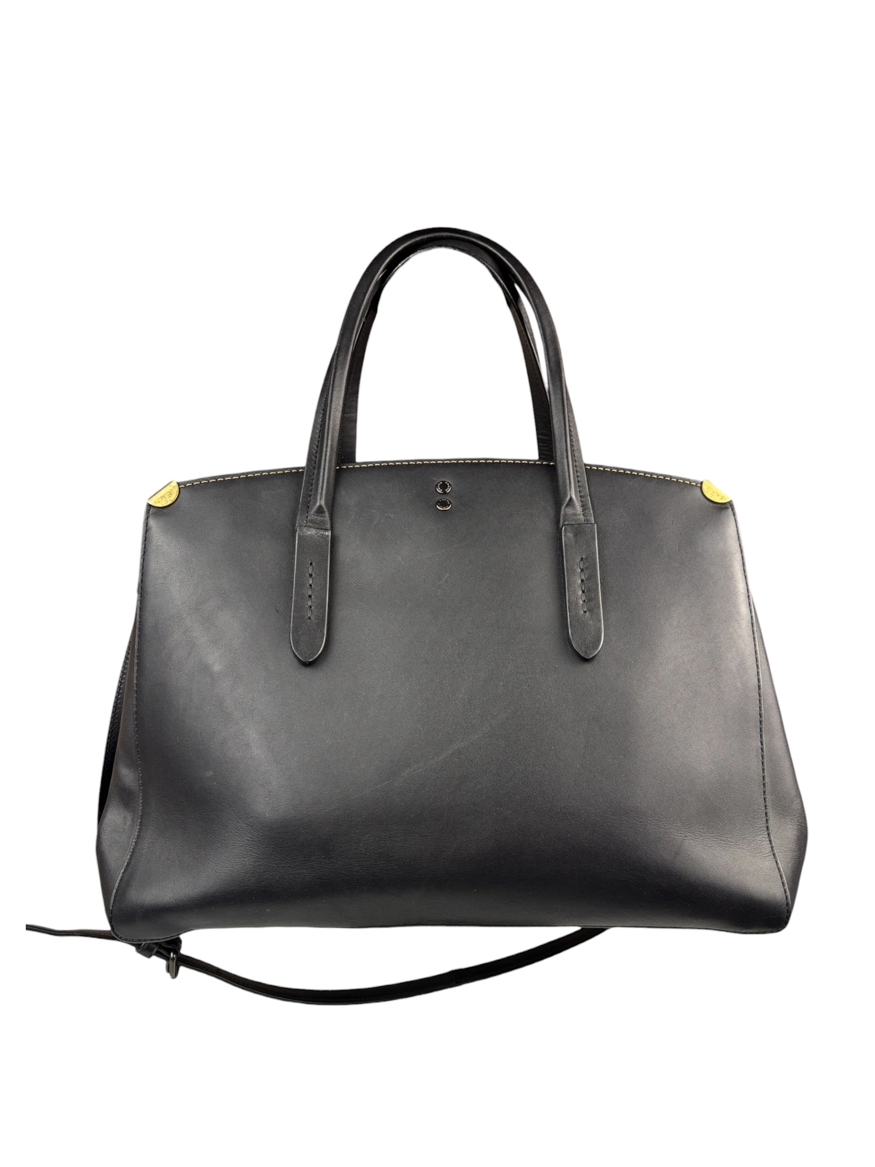 Coach Black Leather Trim Copper Carryall Two-Way Bag