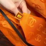 Chanel Brown Quilted Leather Cambon Ligne Shoulder Tote 2004