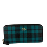 Coach Green Leather Zip-Around Long Wallet