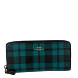 Coach Green Leather Zip-Around Long Wallet