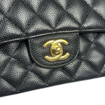 Chanel Black Quilted Caviar Double Flap Bag 2012
