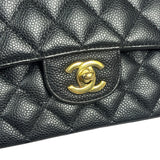 Chanel Black Quilted Caviar Double Flap Bag 2012