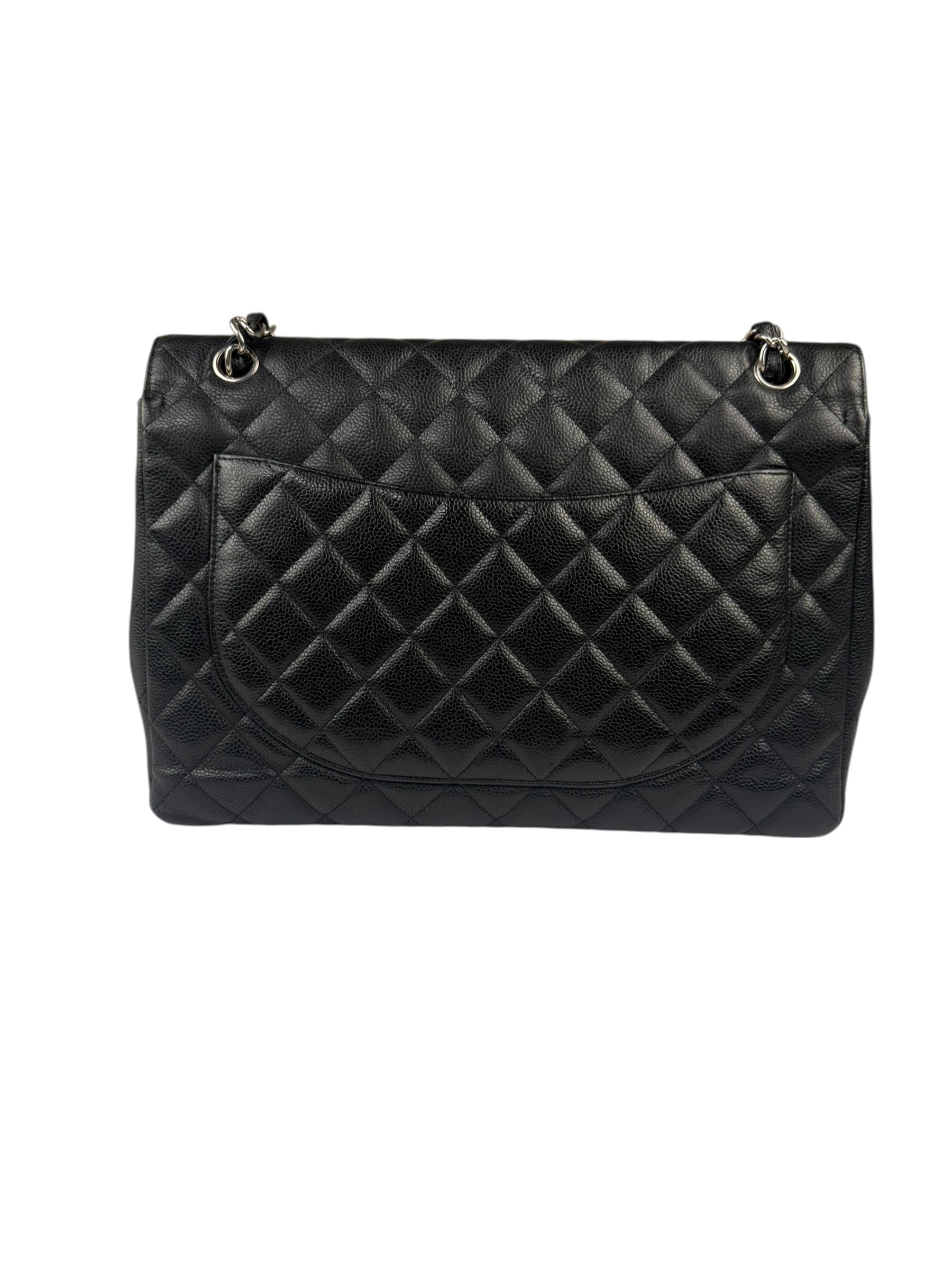Chanel Black Quilted Leather Jumbo Classic Flap Bag 2009