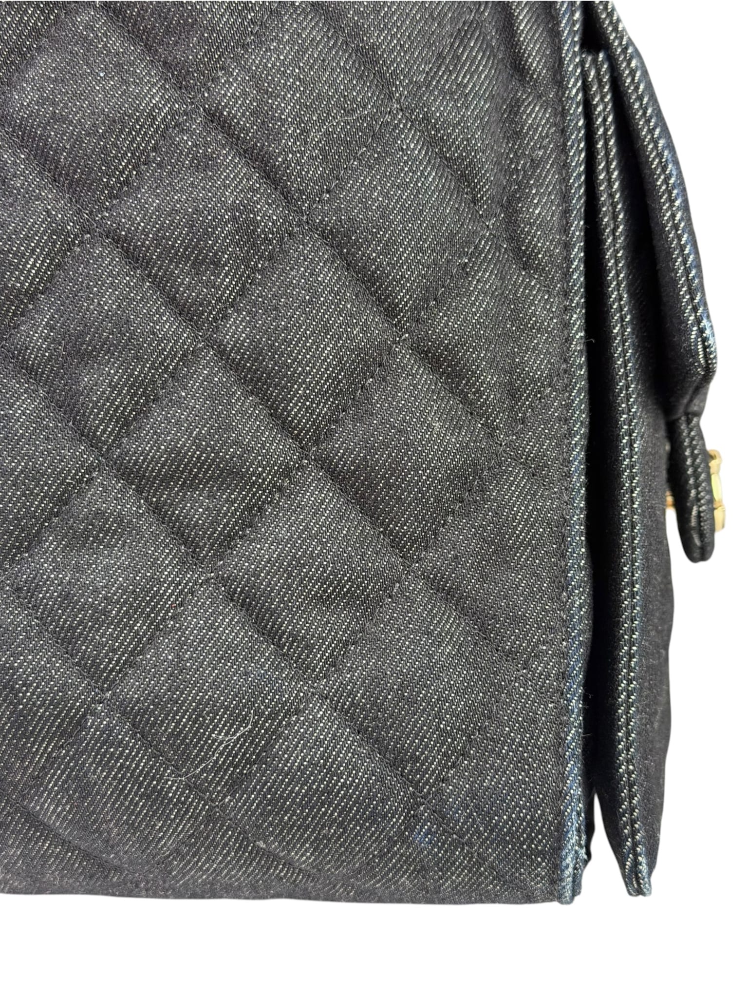 Chanel Navy Quilted Denim/Leather Trim 25 Hobo Bag 2021
