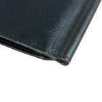 Versace Black Saffiano Leather Bifold Money Clip Wallet