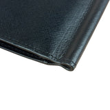 Versace Black Saffiano Leather Bifold Money Clip Wallet