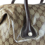 Gucci Vintage GG Coated Canvas Crystal Boston Handbag