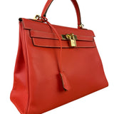 Hermes Coral-Red Epson Casaque Togo Kelly 32