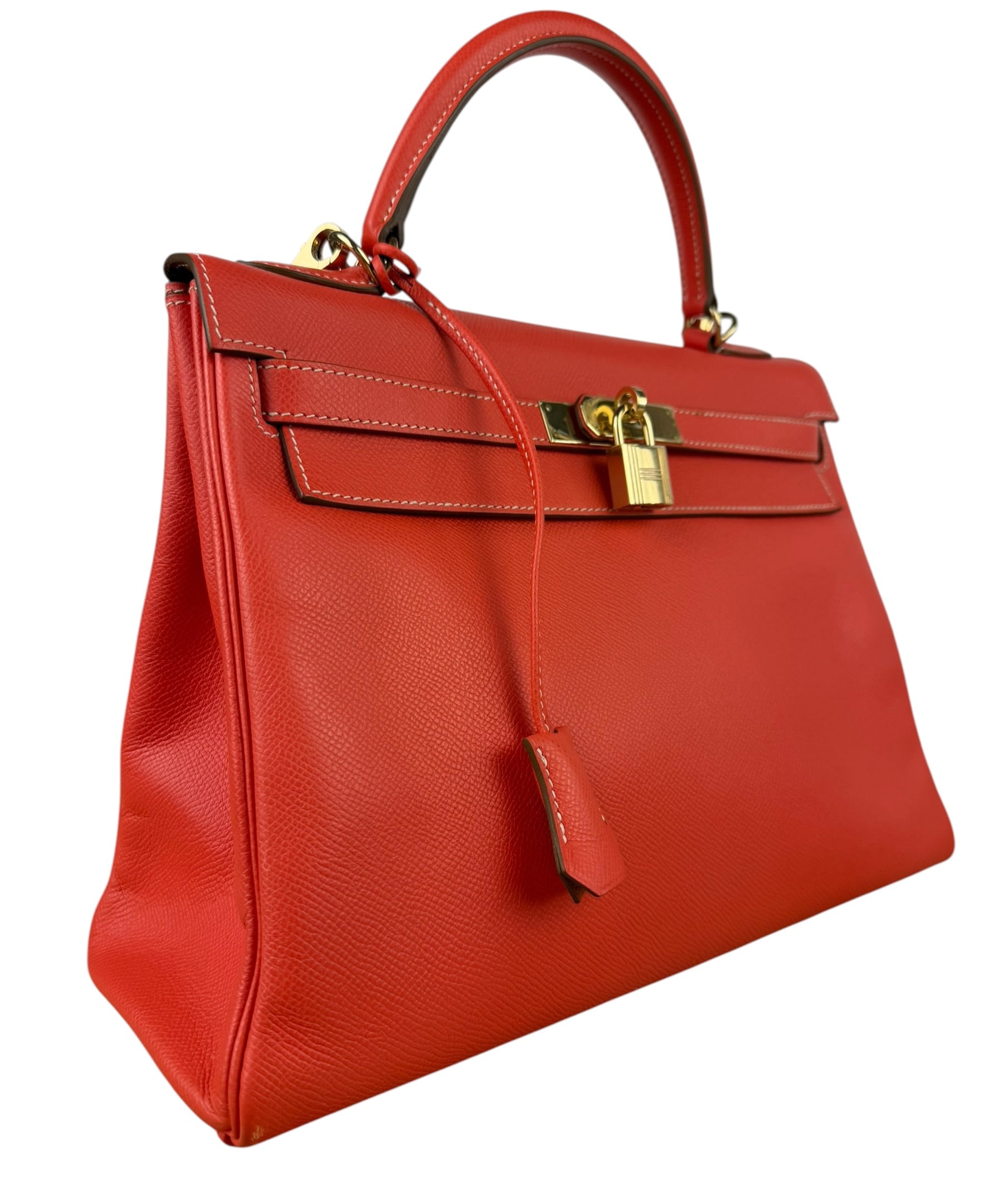 Hermes Coral-Red Epson Casaque Togo Kelly 32