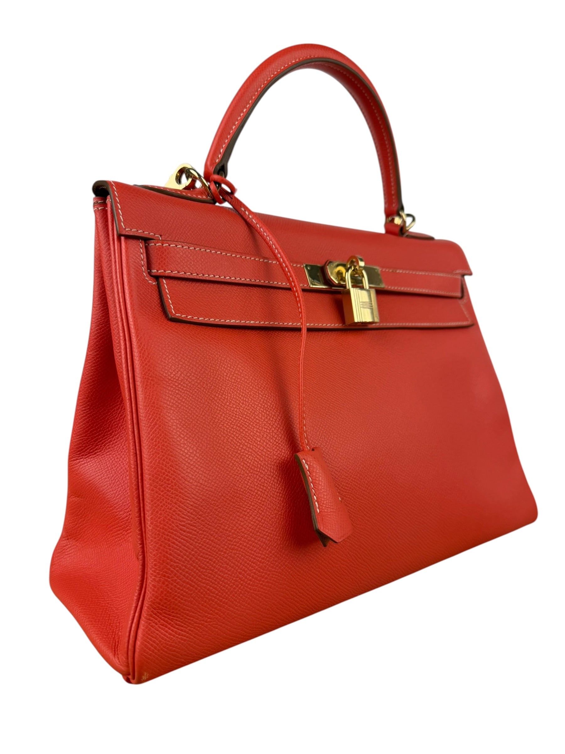 Hermes Coral-Red Epson Casaque Togo Kelly 32