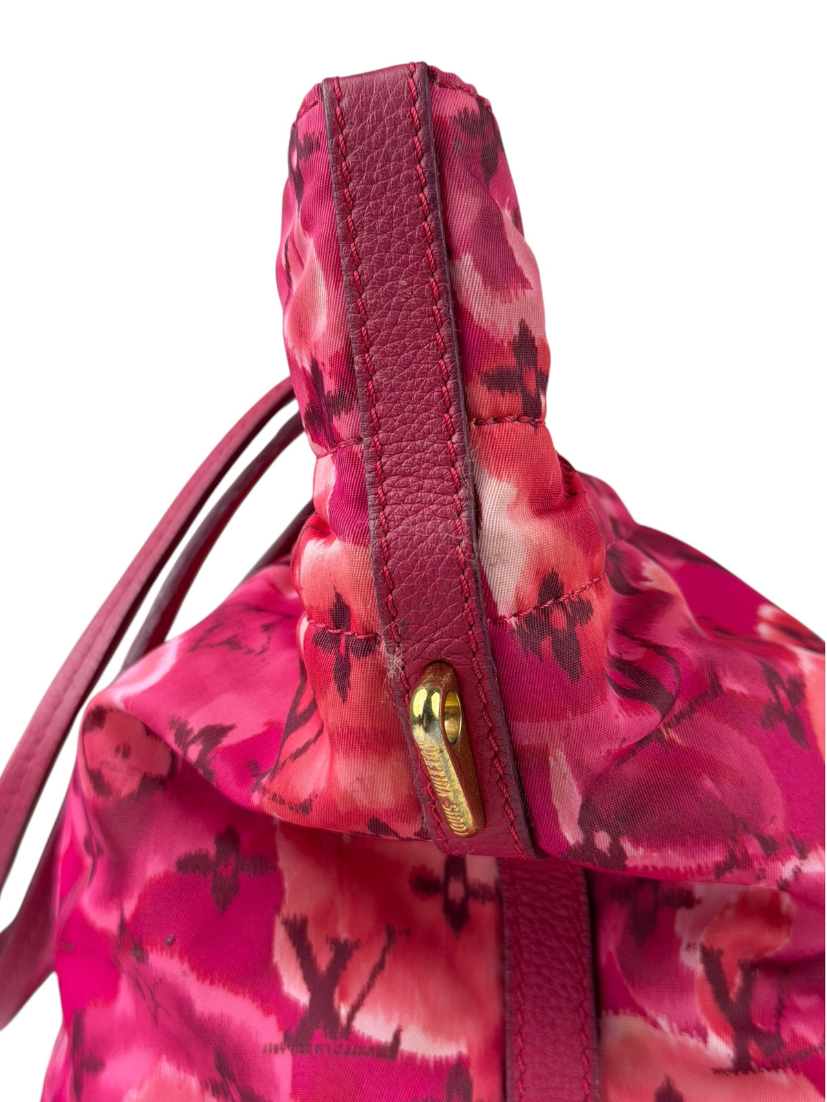 Louis Vuitton Pink Leather Trim Floral Ikat Noefull PM