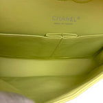 Chanel Yellow Neon Quilted Leather Classic Double Flap Bag 2010