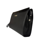 Burberry Black Leather Zip Clutch Pouch