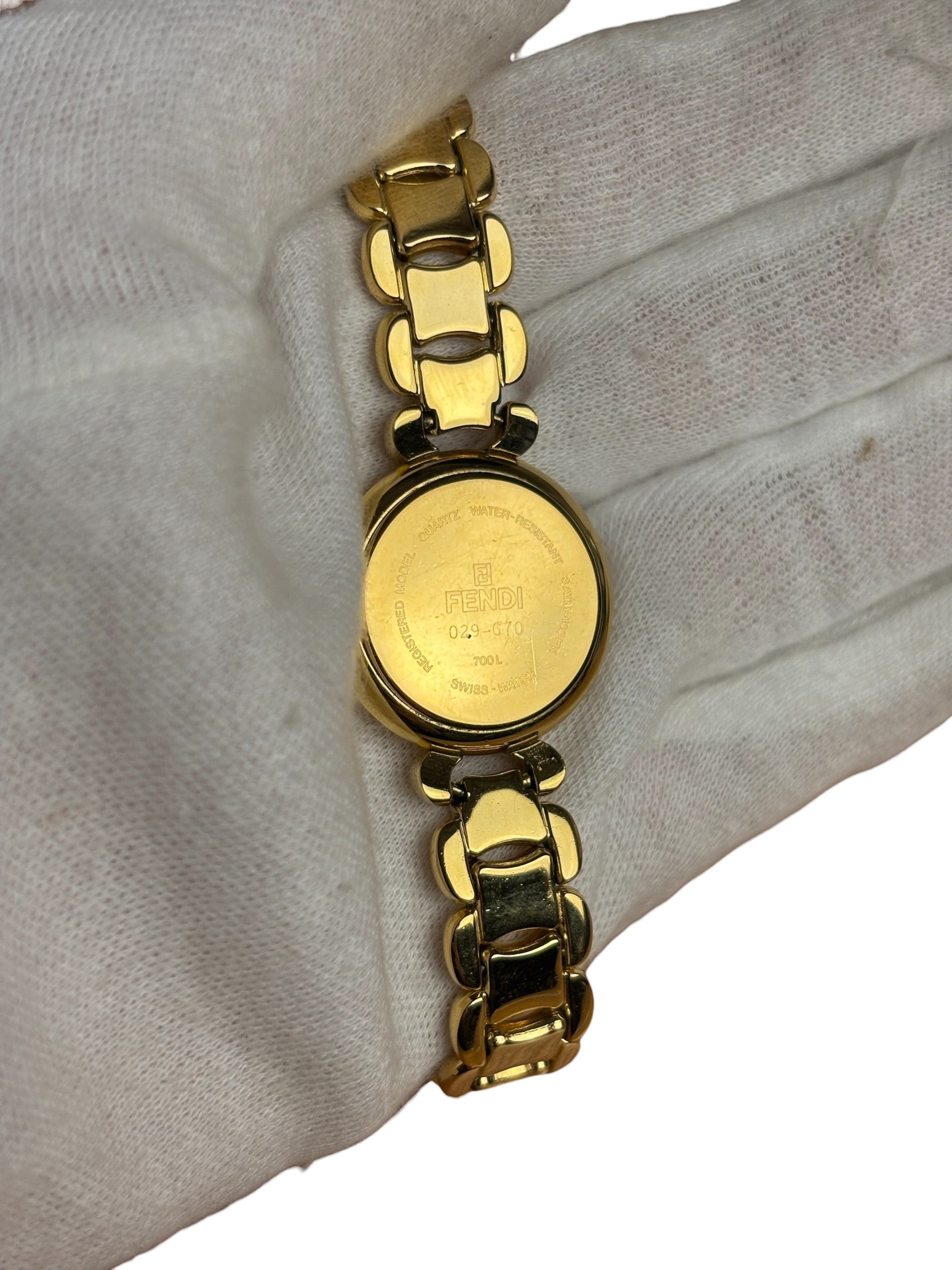 Fendi 700L Champagne Dot Dial Gold Plate