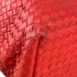 Bottega Veneta Red Leather Intrecciato Garda Woven Hobo Bag