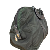 Prada Vintage Green Nylon Top Handle Bowler Bag
