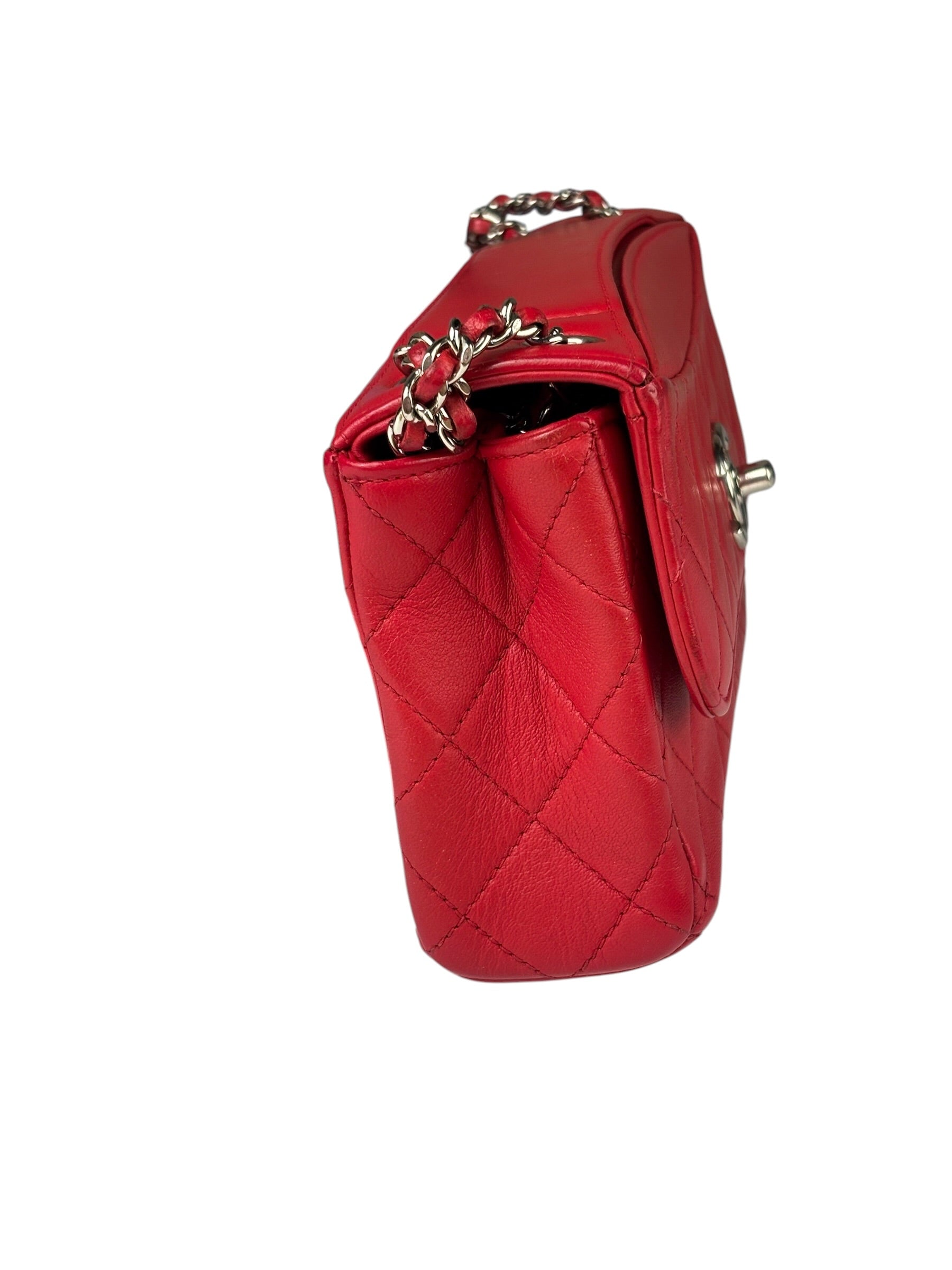 Chanel Red Quilted Leather Shoulder Bag 2016