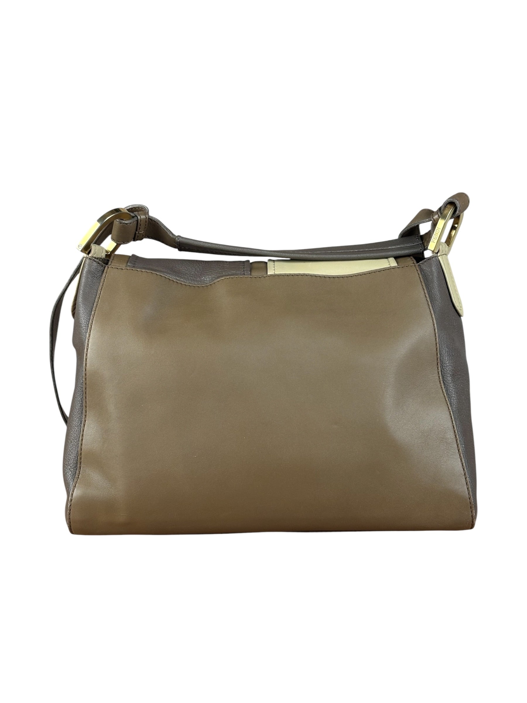 Fendi Colorblock Leather Two-Way Flap Bag