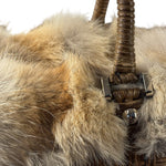Ferragamo Vintage Fur Rattan Top Handle Bag