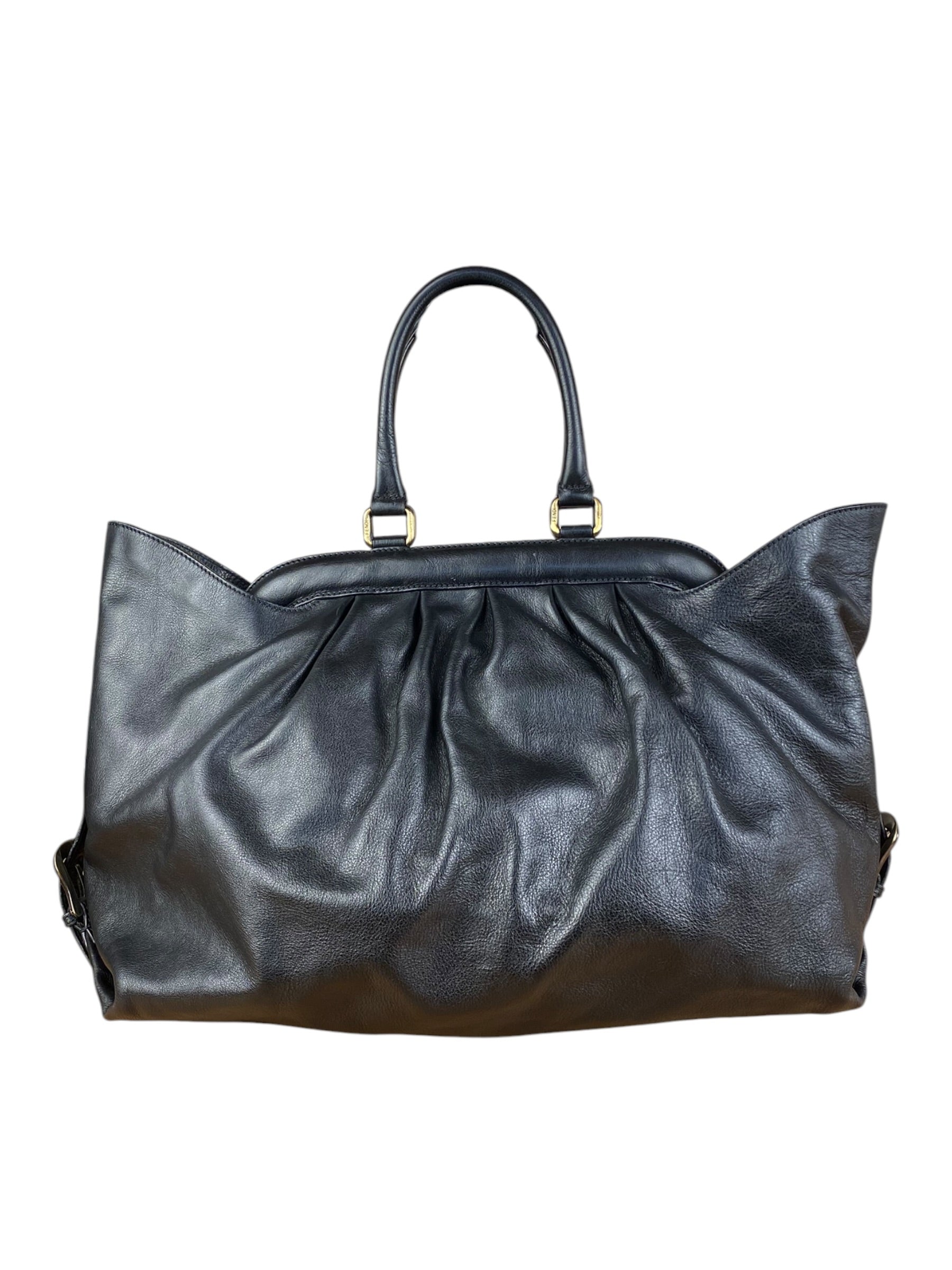 Fendi Vintage Black Brosa Doctor Tote