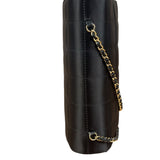 Chanel Black Satin Chocolate Bar Mini Chain Flap Bag 2010