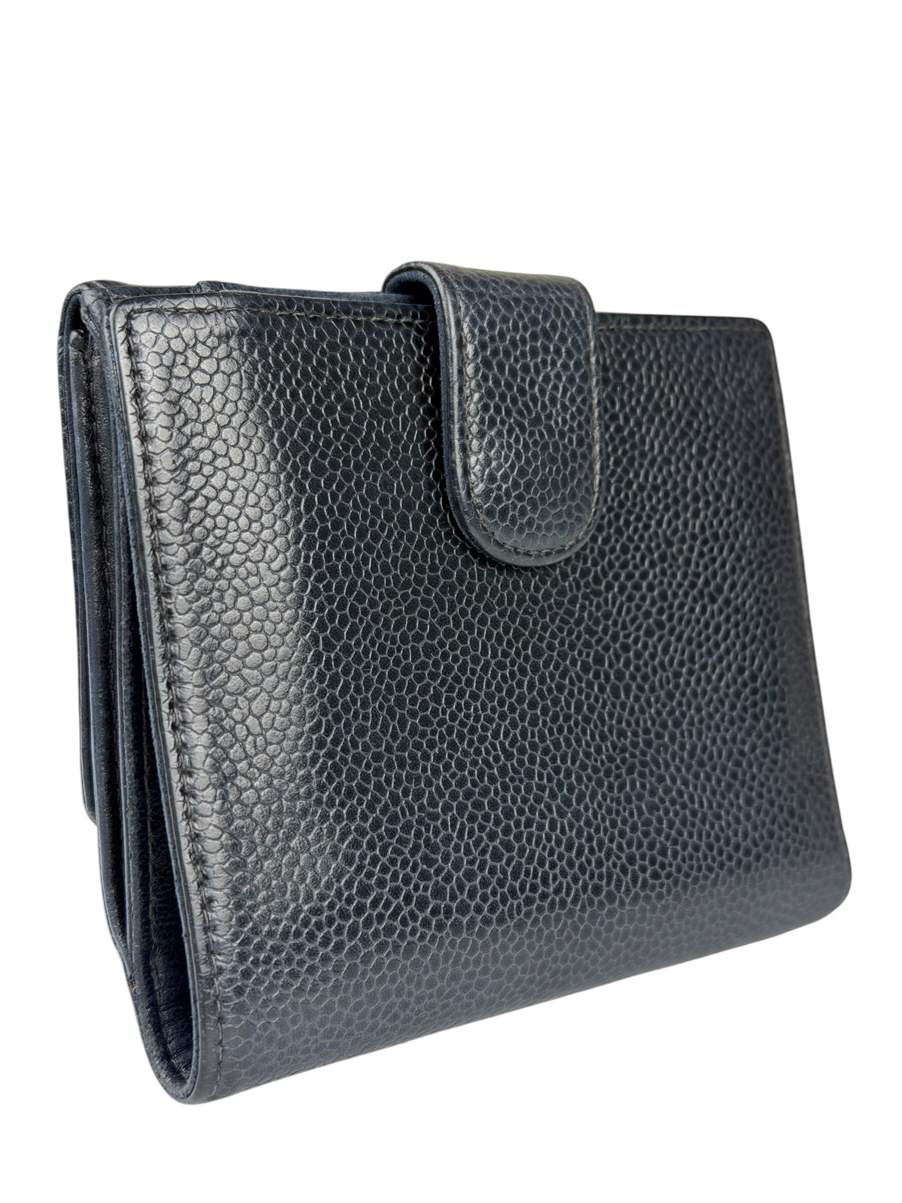Chanel Navy Blue Leather Caviar Wallet
