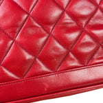 Chanel Vintage Red Quilted Lambskin Shoulder Bag 1989