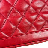 Chanel Vintage Red Quilted Lambskin Shoulder Bag 1989