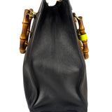 Gucci Black Leather Bamboo Diana 2Way Tote Bag