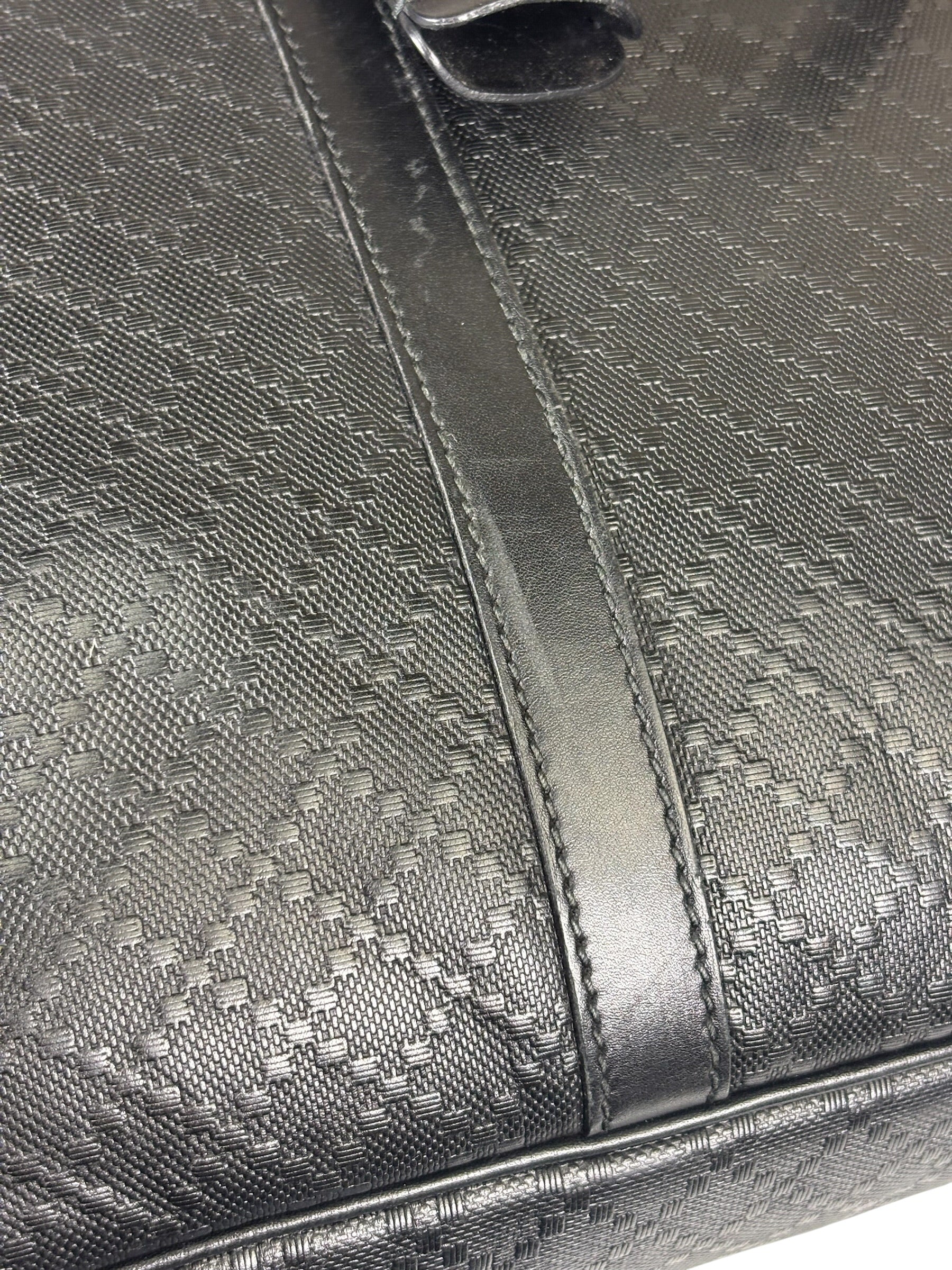 Gucci Black Leather Diamante Briefcase