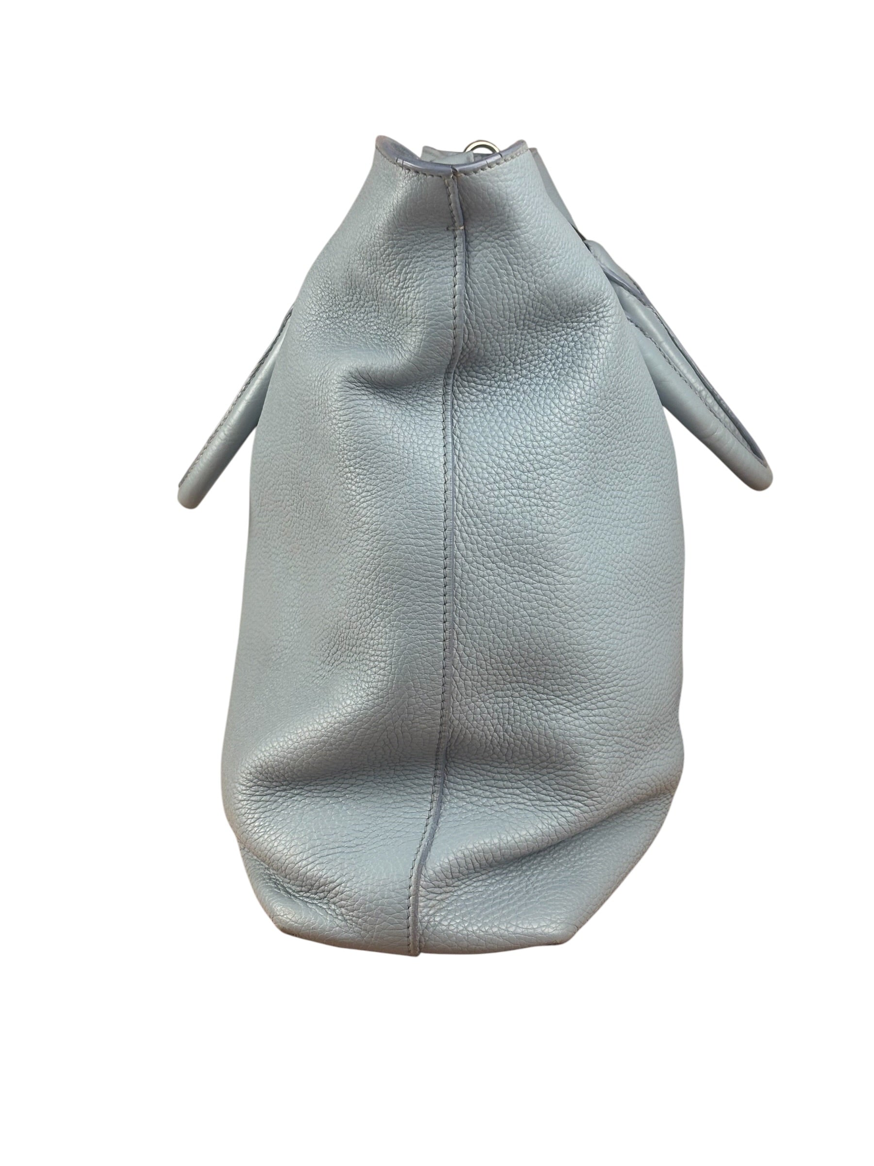 Prada Light Blue Vitello Daino Leather Tote