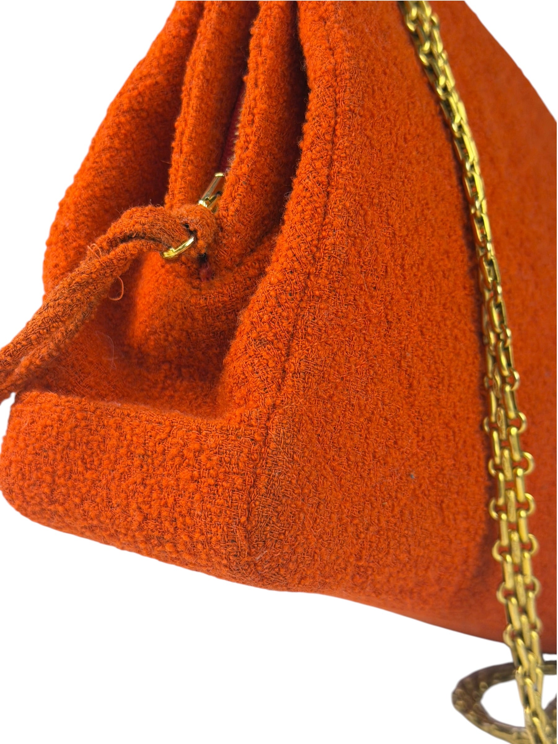 Chanel Vintage Red Quilted Tweed Shoulder Bag 1994