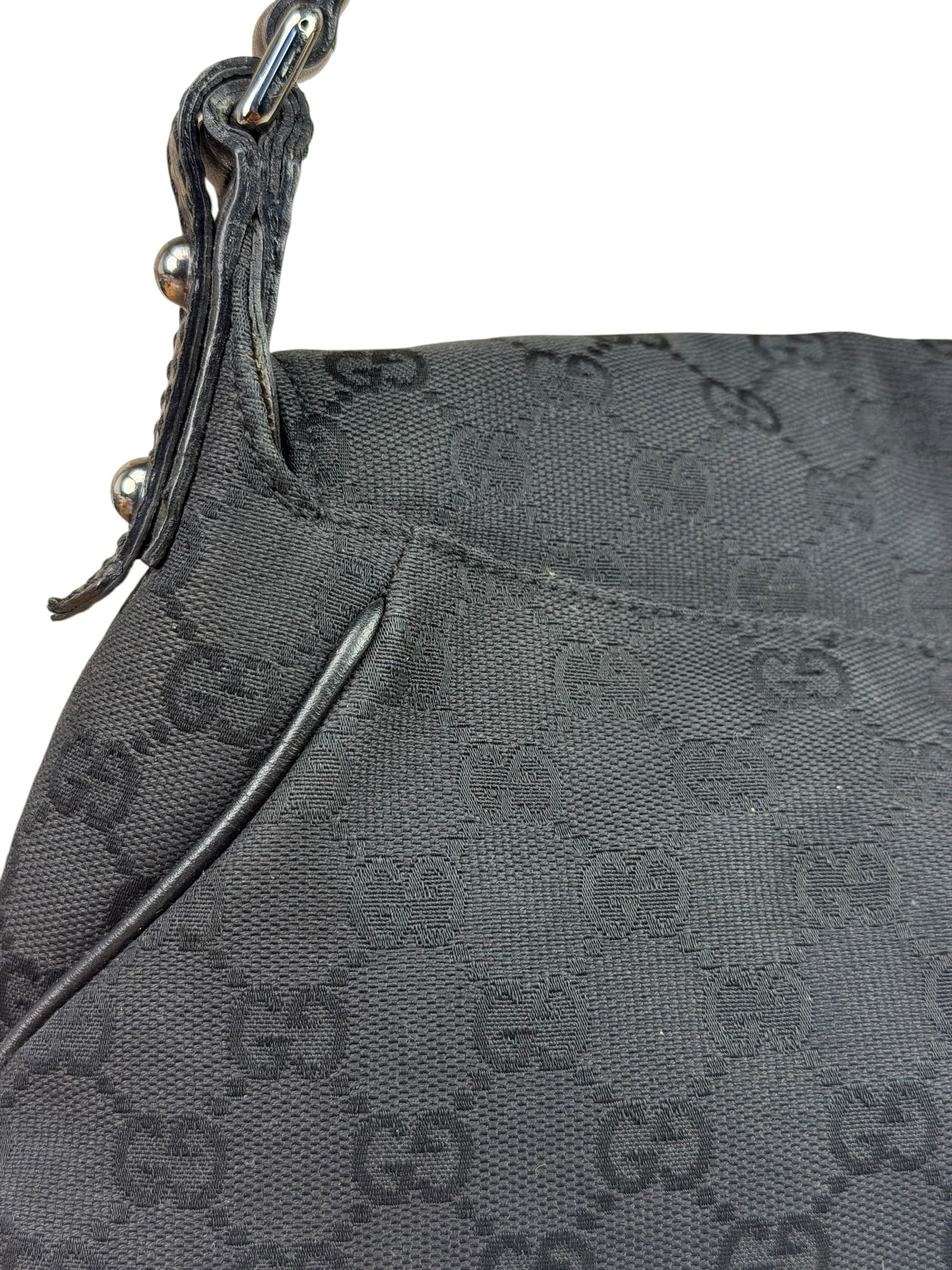 Gucci GG Vintage Black Horsebit Flap Shoulder Bag
