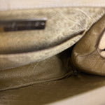 Bottega Veneta Vintage Yellow Lizard Print Clasp Handbag