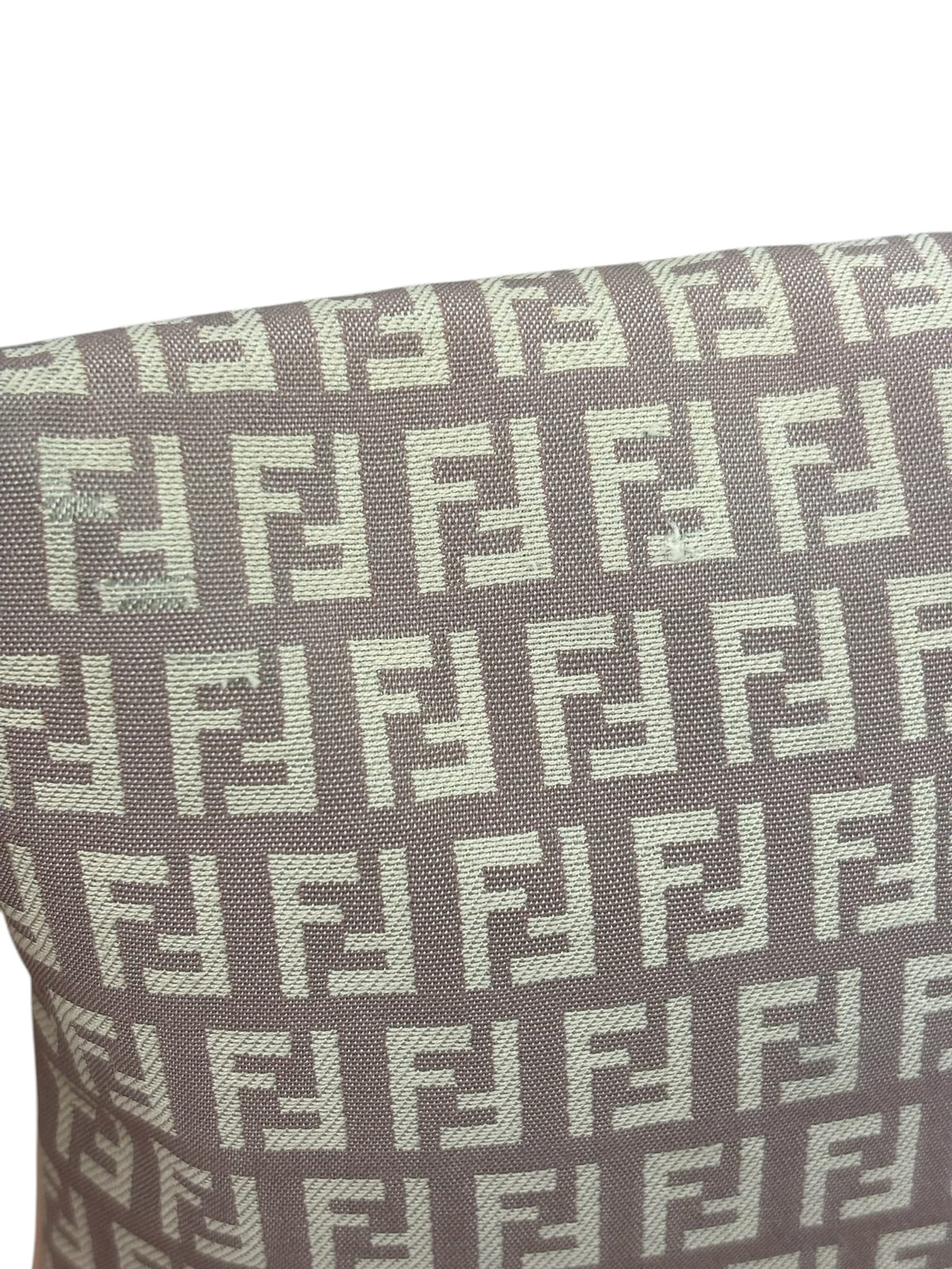 Fendi Pastel Pink Leather Trim Zucca Flap Vitello Tube Messenger Bag