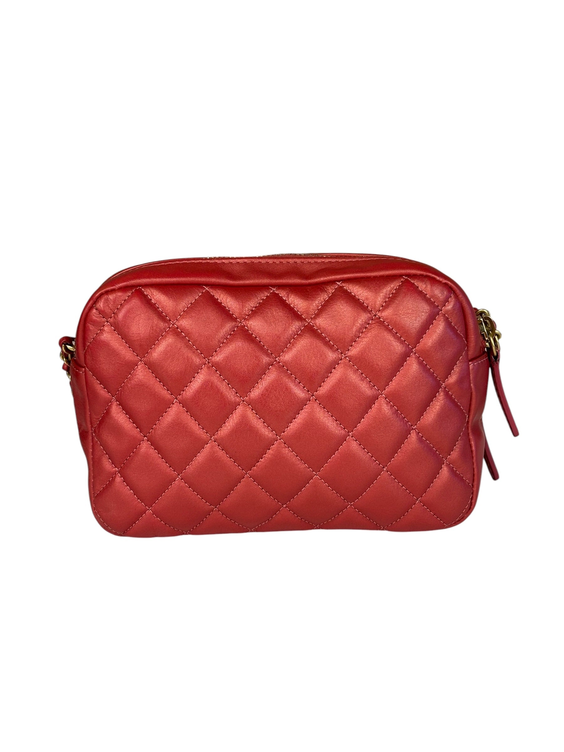Chanel Pink Satin/Leather Trim Camera Bag 2019