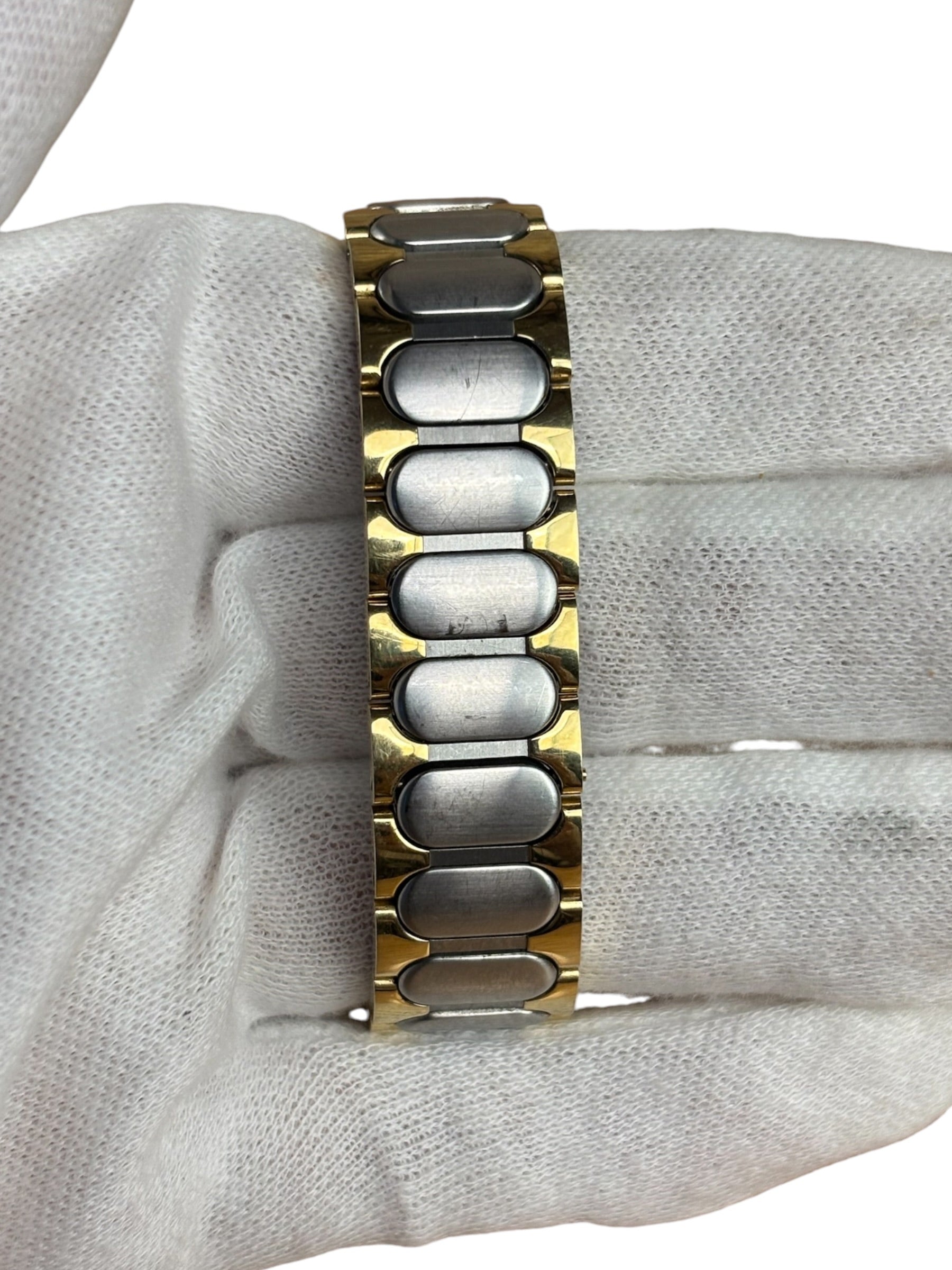 YSL 2 Tone Round Dial Navy Bezel
