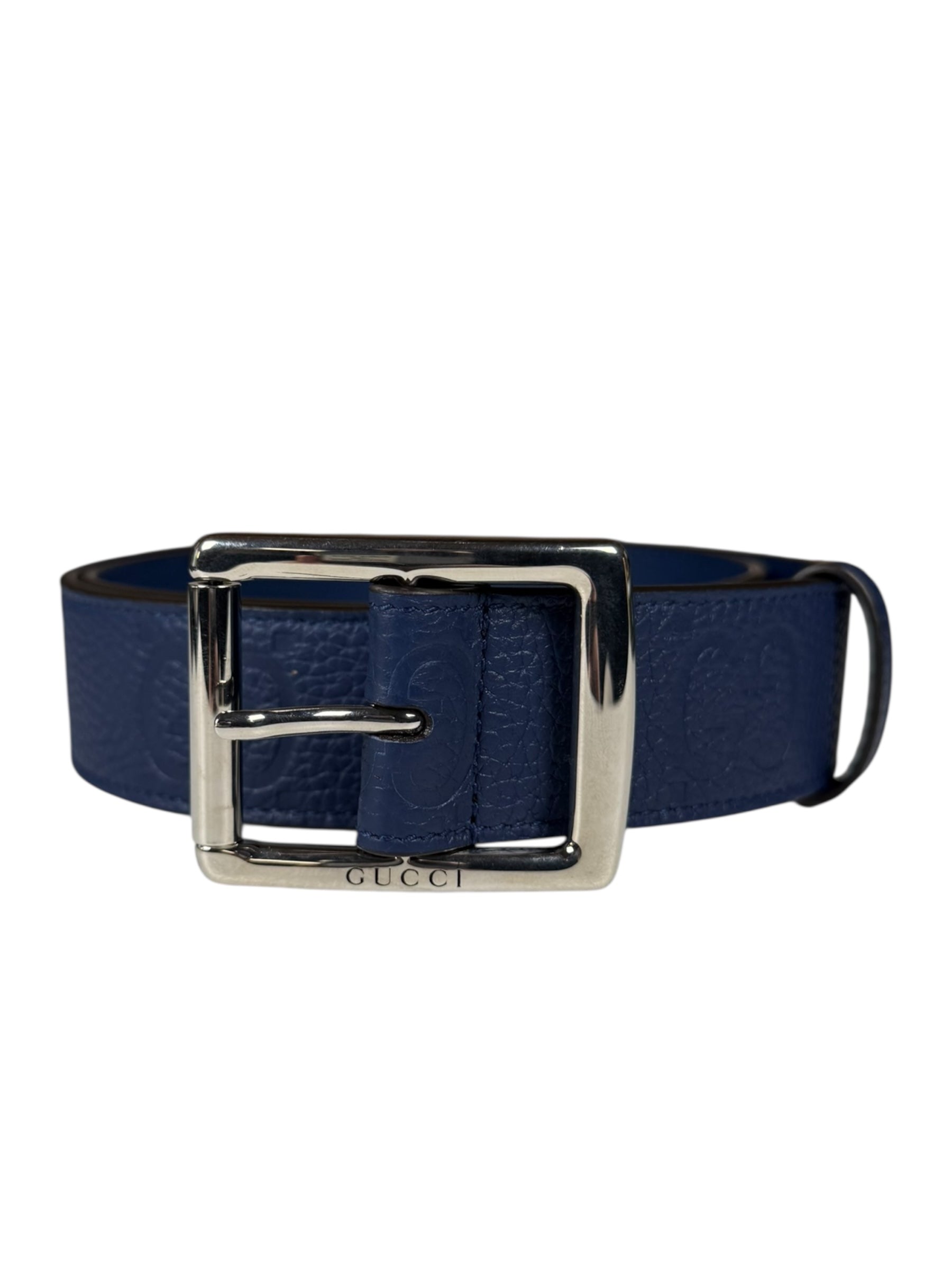 Gucci Navy Monogram GG Belt
